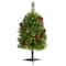3ft. Pre-Lit Montana Mixed Pine, Pinecones & Berries Artificial Christmas Tree with Clear LED Lights